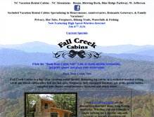 Tablet Screenshot of fallcreekcabins.com